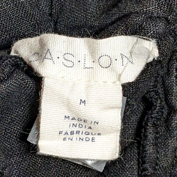 CASLON 100% Linen Black Pull On Leggings Size Medium - Picture 6 of 9